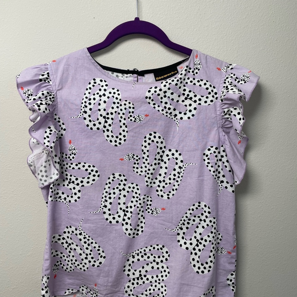 Nooworks Micotti Snakes Ruffle Top Size Small